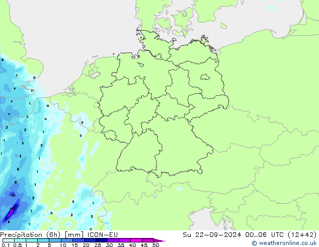 opad (6h) ICON-EU nie. 22.09.2024 06 UTC