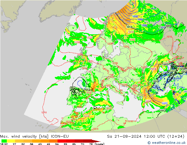 Windböen ICON-EU Sa 21.09.2024 12 UTC