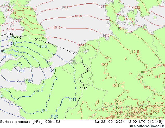 Bodendruck ICON-EU So 22.09.2024 12 UTC