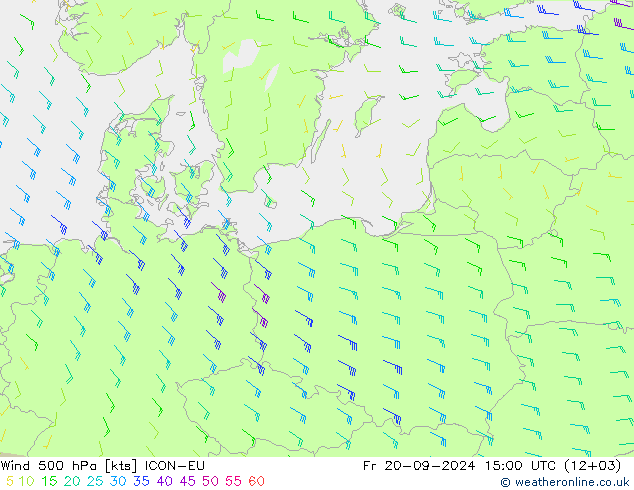 Wind 500 hPa ICON-EU Fr 20.09.2024 15 UTC