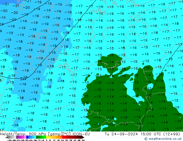 Hoogte/Temp. 500 hPa ICON-EU di 24.09.2024 15 UTC