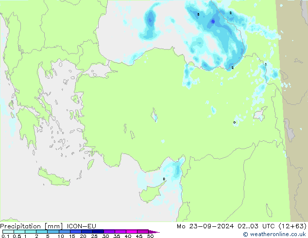 Precipitación ICON-EU lun 23.09.2024 03 UTC