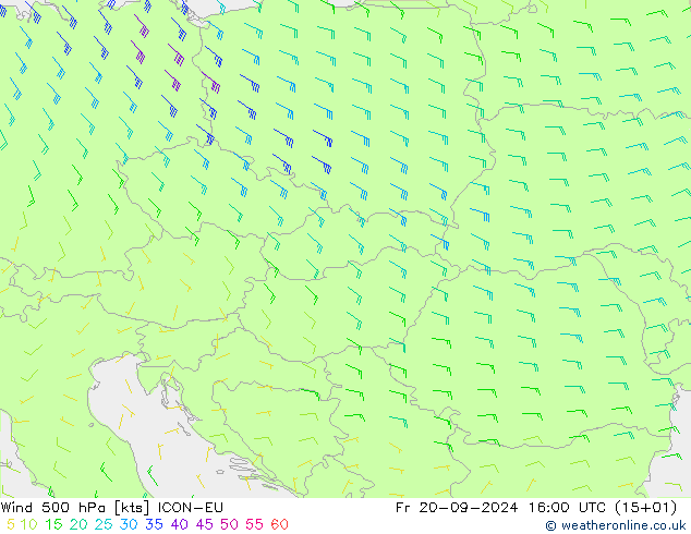 Wind 500 hPa ICON-EU Fr 20.09.2024 16 UTC