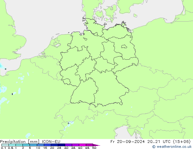 Precipitation ICON-EU Fr 20.09.2024 21 UTC