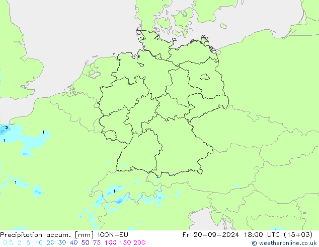 Precipitation accum. ICON-EU Fr 20.09.2024 18 UTC