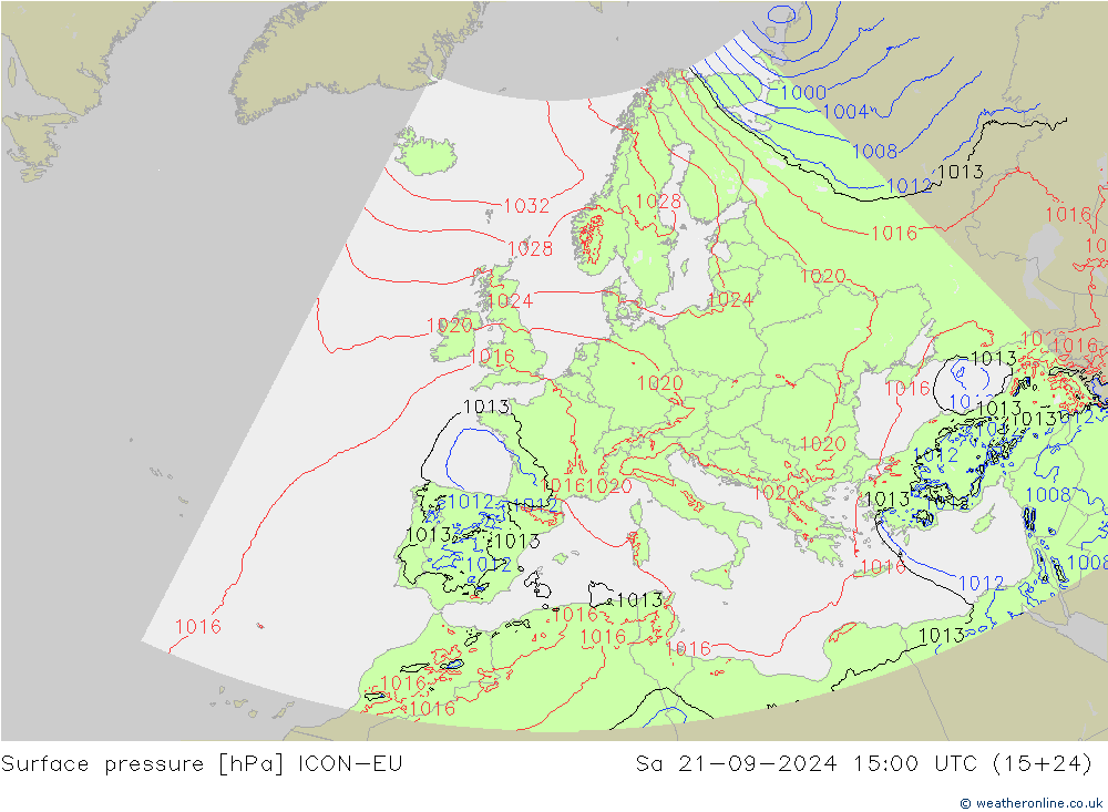 Yer basıncı ICON-EU Cts 21.09.2024 15 UTC