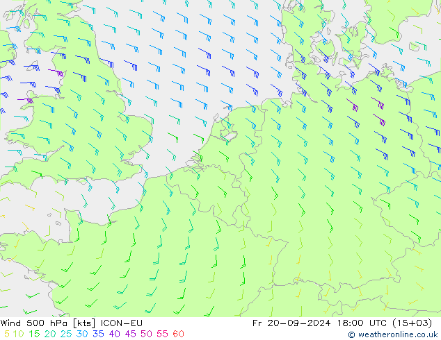 Wind 500 hPa ICON-EU Fr 20.09.2024 18 UTC