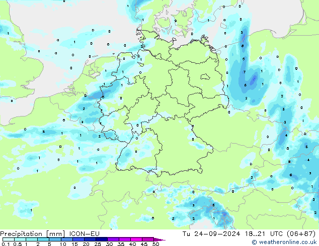 Niederschlag ICON-EU Di 24.09.2024 21 UTC