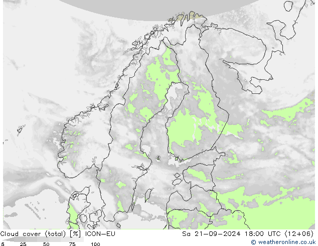 Wolken (gesamt) ICON-EU Sa 21.09.2024 18 UTC