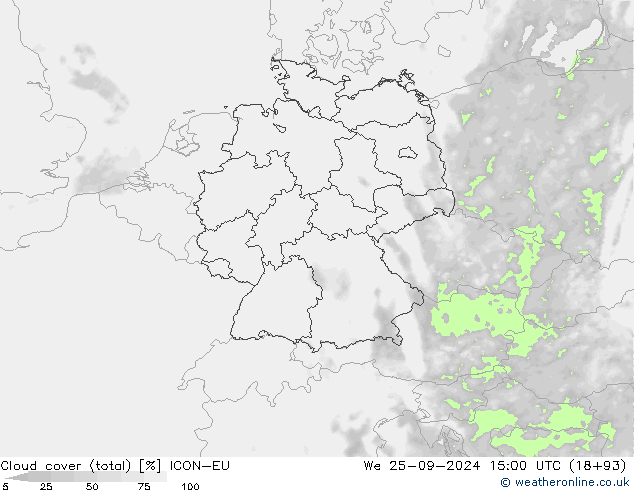 nuvens (total) ICON-EU Qua 25.09.2024 15 UTC