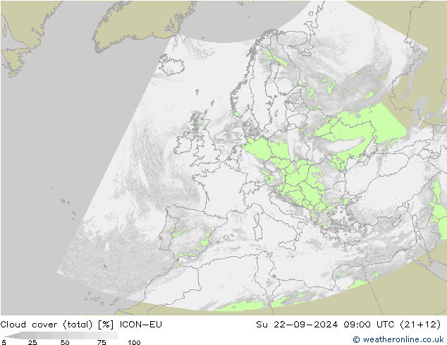 云 (总) ICON-EU 星期日 22.09.2024 09 UTC