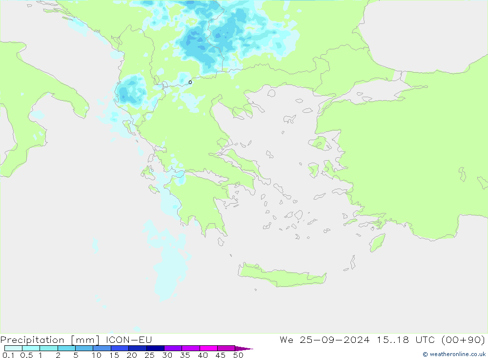 Precipitation ICON-EU We 25.09.2024 18 UTC