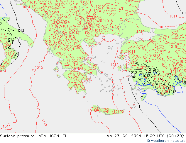 Yer basıncı ICON-EU Pzt 23.09.2024 15 UTC