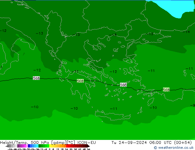 Height/Temp. 500 hPa ICON-EU Di 24.09.2024 06 UTC