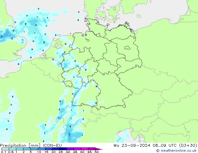 Yağış ICON-EU Pzt 23.09.2024 09 UTC