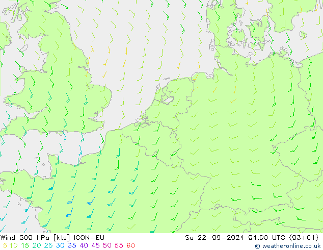 Wind 500 hPa ICON-EU So 22.09.2024 04 UTC