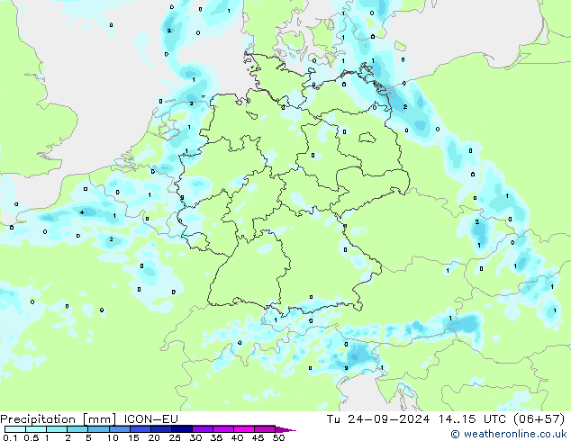 Precipitation ICON-EU Tu 24.09.2024 15 UTC