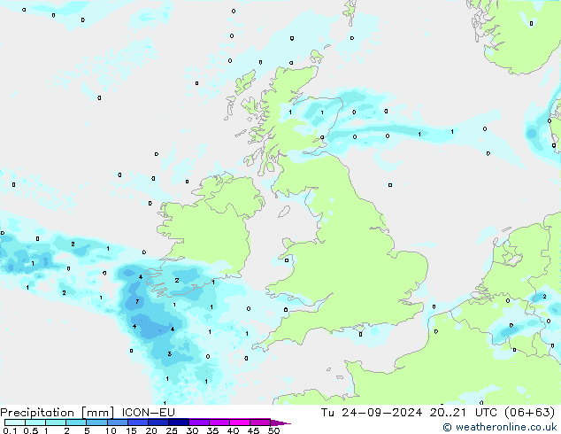 Precipitation ICON-EU Tu 24.09.2024 21 UTC