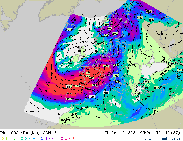  500 hPa ICON-EU  26.09.2024 03 UTC