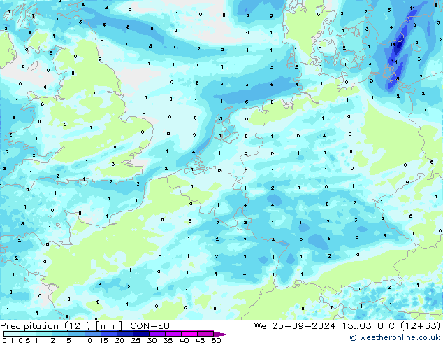 Nied. akkumuliert (12Std) ICON-EU Mi 25.09.2024 03 UTC