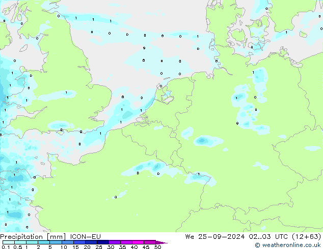 Niederschlag ICON-EU Mi 25.09.2024 03 UTC