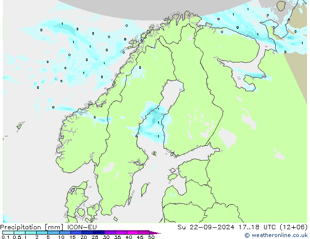 降水 ICON-EU 星期日 22.09.2024 18 UTC