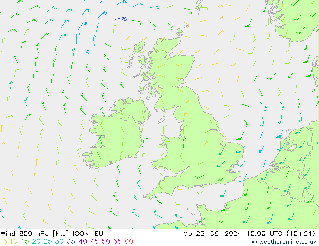 Wind 850 hPa ICON-EU ma 23.09.2024 15 UTC