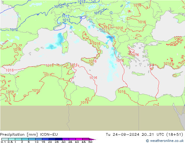 precipitação ICON-EU Ter 24.09.2024 21 UTC