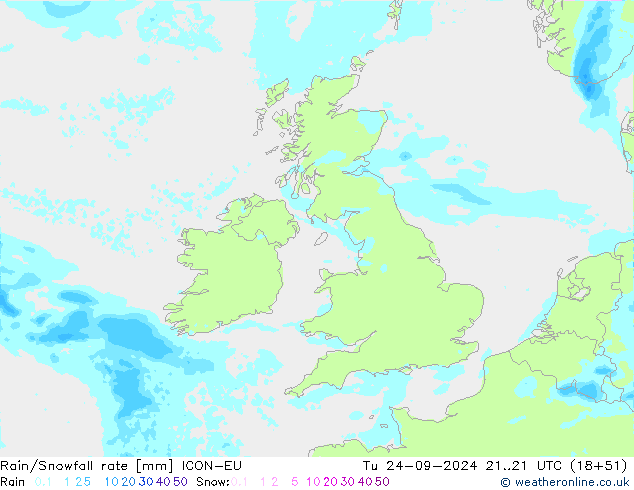 Regen/Sneeuwval ICON-EU di 24.09.2024 21 UTC