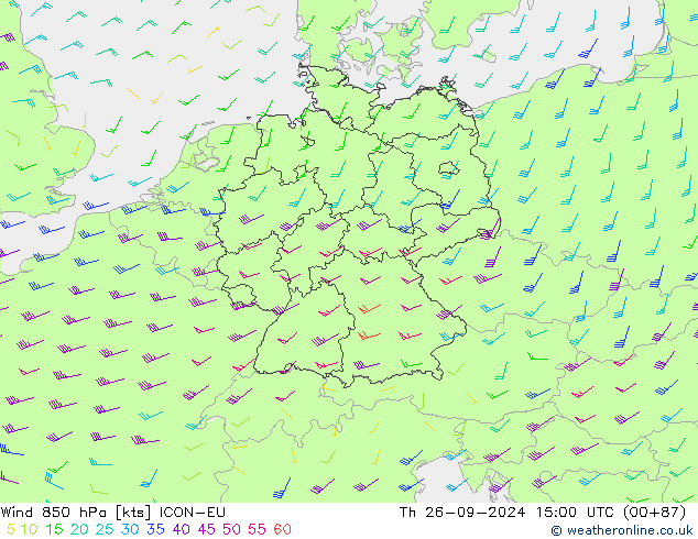  850 hPa ICON-EU  26.09.2024 15 UTC