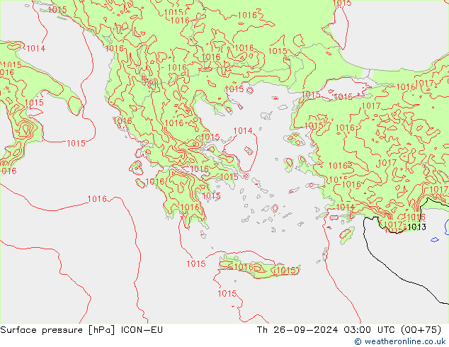 Luchtdruk (Grond) ICON-EU do 26.09.2024 03 UTC