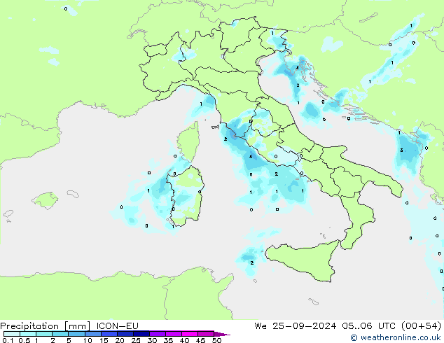 Neerslag ICON-EU wo 25.09.2024 06 UTC