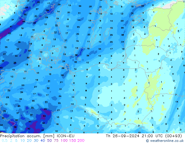Nied. akkumuliert ICON-EU Do 26.09.2024 21 UTC