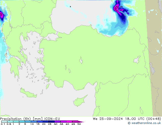 Precipitação (6h) ICON-EU Qua 25.09.2024 00 UTC