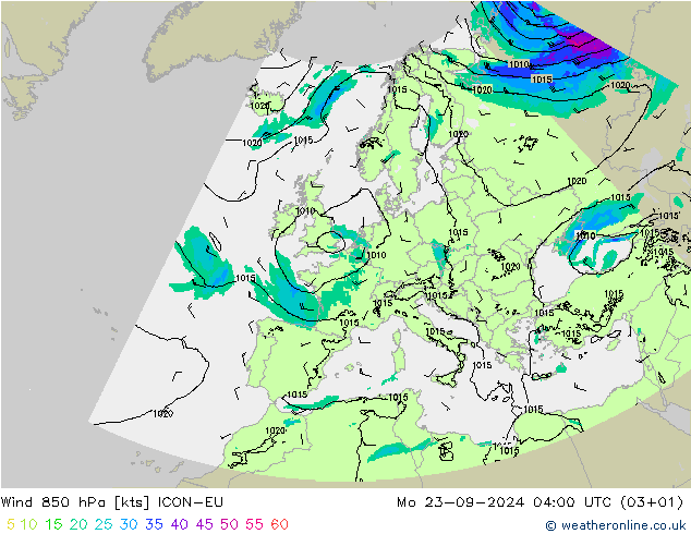 Wind 850 hPa ICON-EU Mo 23.09.2024 04 UTC