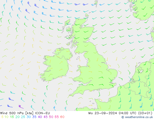 Wind 500 hPa ICON-EU Mo 23.09.2024 04 UTC