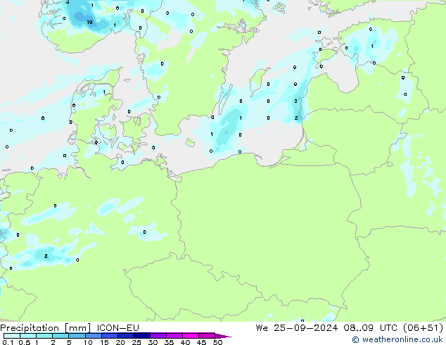 осадки ICON-EU ср 25.09.2024 09 UTC