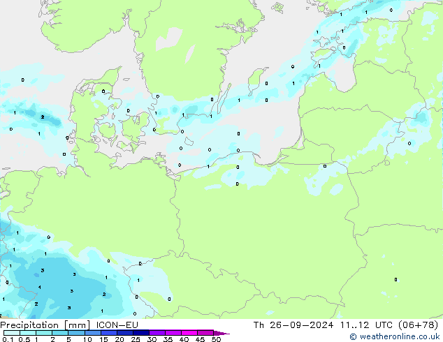 Precipitation ICON-EU Th 26.09.2024 12 UTC