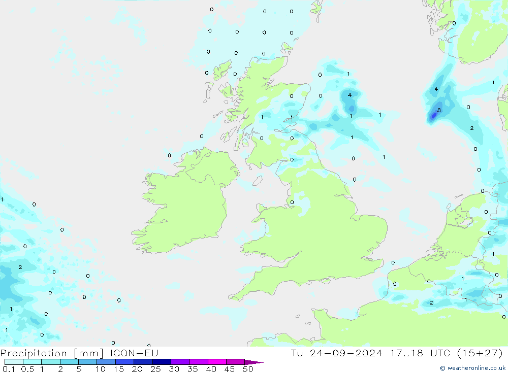 Precipitazione ICON-EU mar 24.09.2024 18 UTC