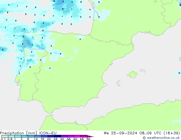 Precipitación ICON-EU mié 25.09.2024 09 UTC