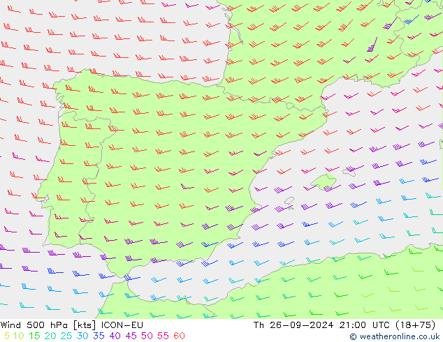 Wind 500 hPa ICON-EU Do 26.09.2024 21 UTC