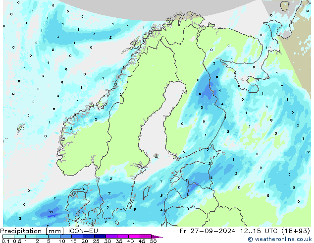 Precipitation ICON-EU Fr 27.09.2024 15 UTC