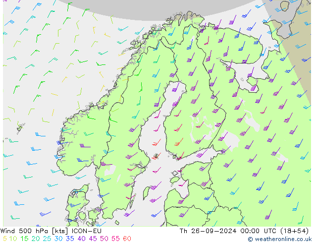 Vent 500 hPa ICON-EU jeu 26.09.2024 00 UTC