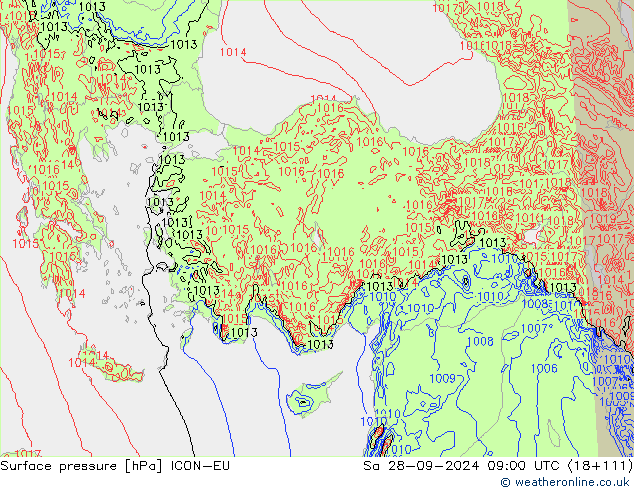 Yer basıncı ICON-EU Cts 28.09.2024 09 UTC