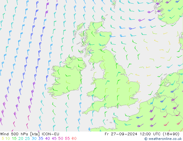  500 hPa ICON-EU  27.09.2024 12 UTC