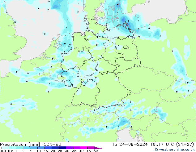 Precipitation ICON-EU Tu 24.09.2024 17 UTC