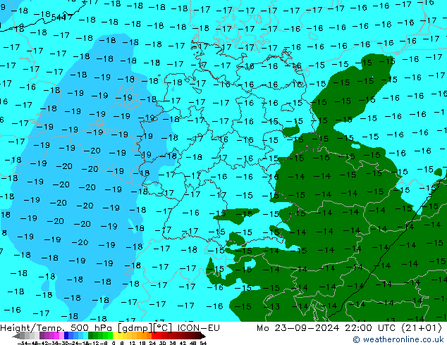 Hoogte/Temp. 500 hPa ICON-EU ma 23.09.2024 22 UTC