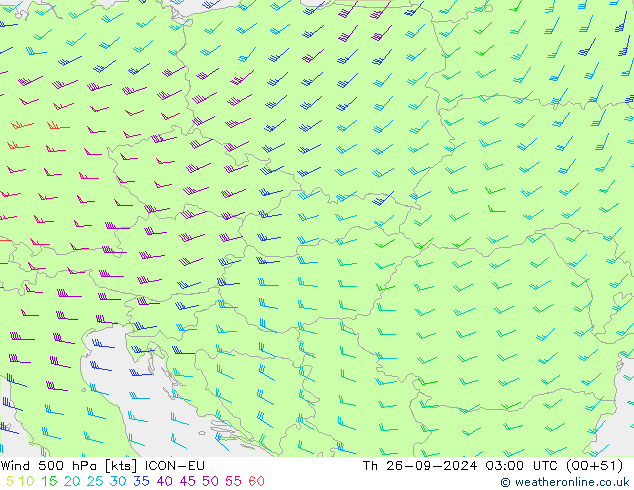 Wind 500 hPa ICON-EU Do 26.09.2024 03 UTC