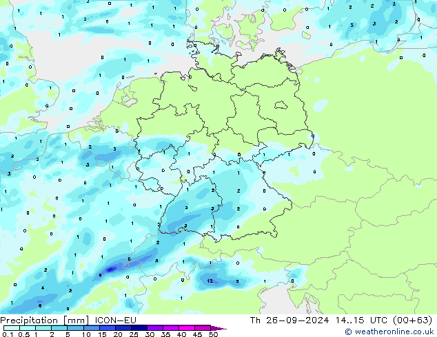 Yağış ICON-EU Per 26.09.2024 15 UTC