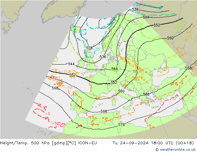 Height/Temp. 500 hPa ICON-EU Ter 24.09.2024 18 UTC